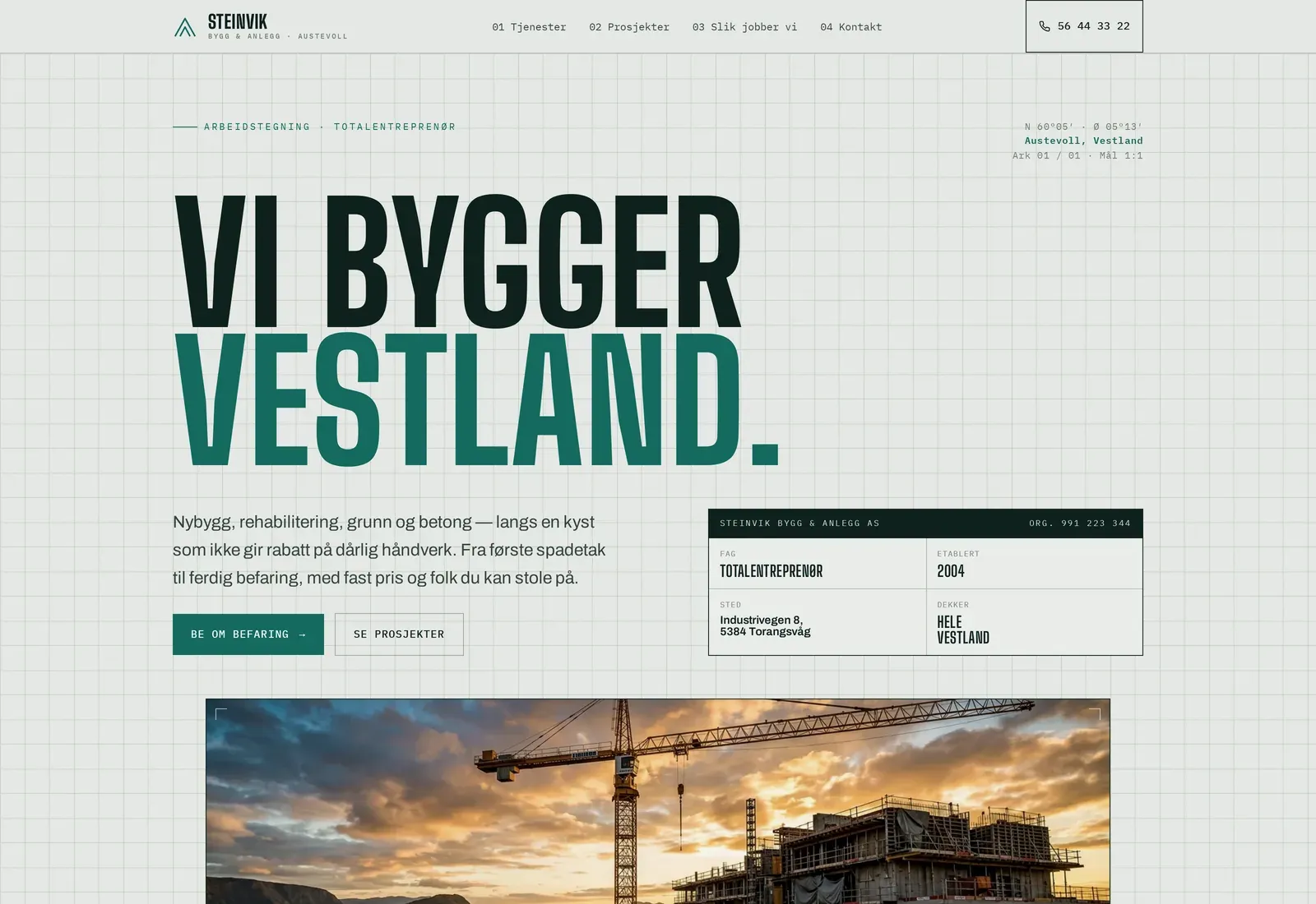 Skjermbilde av Steinvik Bygg & Anlegg AS