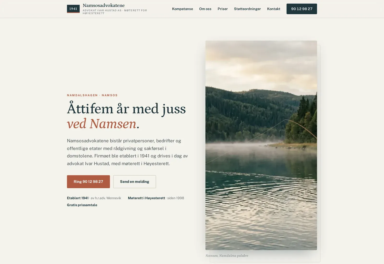 Skjermbilde av Namsosadvokatene