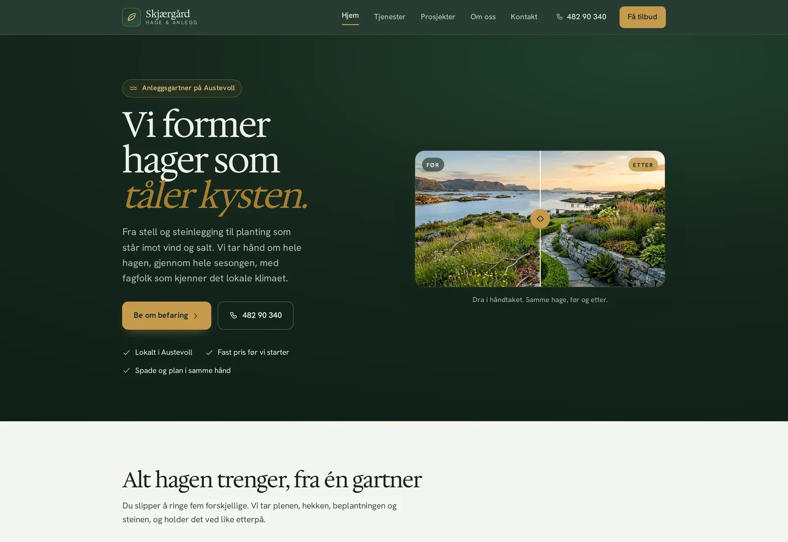 Skjermbilde av Skjærgård Hage & Anlegg