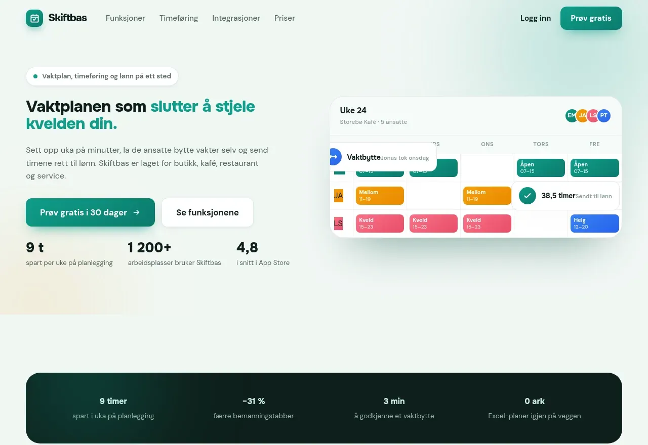 Skjermbilde av Skiftbas